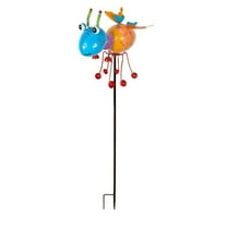 Continental Art Center Colorful Enameled Metal Flying Ant Stake with Spinning Legs