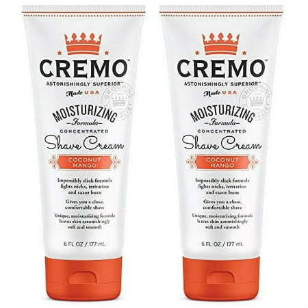 Cremo Coconut Mango Moisturizing Shave Cream  Astonishingly Superior Ultra-Slick Shaving Cream for Women Fights Nicks  Cuts and Razor Burn  6 Oz (2-Pack)