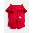 thumbnail image 5 of Kacey Lee Darlin' Ruffled Edge Pet Tee Shirt for Cats and Dogs, Red, Medium, 5 of 9