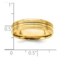 thumbnail image 3 of Auriga 14k Yellow Gold 6mm Standard Weight Brushed Satin with Center Groove Wedding Band for Women Size 12.5, 3 of 6