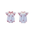 thumbnail image 2 of BemeyourBBs Newborn Baby Boy Girl Lobster Bubble Romper Crab Crawfish Embroidery Clothes Ruffle Short Sleeve Smocked Bodysuit Summer Outfits, 2 of 9