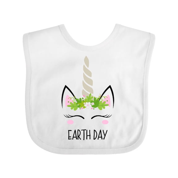 Inktastic Unicorn Earth Day Girls Baby Bib