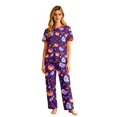 thumbnail image 2 of Halloween Family Sleepwear, Halloween Pajamas, Family Matching Pajamas, Halloween Matching Family Pajamas Purple Witch Hat Ghost Pumpkin Print Short Sleeve Set for Fall Festival, Women XXXL, 2 of 7