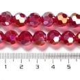 thumbnail image 4 of Transparent Glass Beads 32 Facets AB color Plated Round Cerise 10x8.5~9mm Hole: 1.6mm about 67pcs/strand 23.62''(60cm), 4 of 4