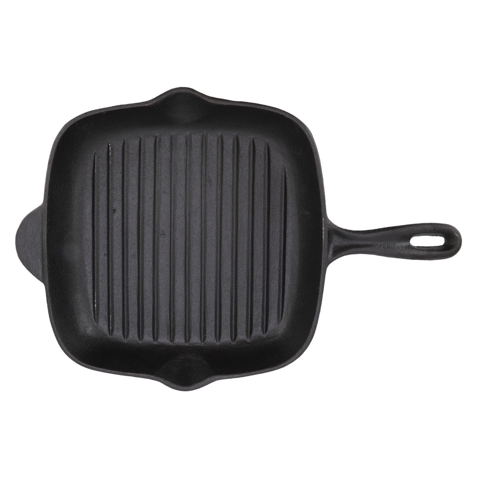 YAHHU Premium Cast Iron Grill Pan 10.2 Inches / 26 CM Square Steak Skillet for Home Camping and Restaurant Baking Grilling