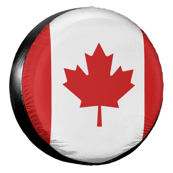KAKALAD Canada flag 02 Spare Tire Cover Universal Vehicle Accessories Buckle Car Tools 14”in