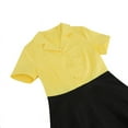 thumbnail image 5 of Usmixi Formal Dresses for Women Button up Empire Waist Flowy Pleated Swing Vintage 1950S A Line Dresses with Belt Lapel Short Sleeve Color Patchwork Summer Midi Dress Yellow s, 5 of 5