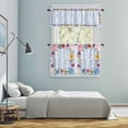 thumbnail image 6 of Spring Flower Kitchen Curtains Valances and Tiers Set of 3 Country Farm Watercolor Red Pink Blue Floral Green Leaf Tier Curtains and Valance with Rod Pocket for Small Windows, 27.5"x24", 6 of 9