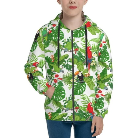 

Hoodies for Teen Girls Boys Cute Toucan Parrot Flower Plant Long Sleeve Youth Kids Essentials Zip Up Hoodie Lghtweight Fashion Hoodies & Sweatshirts Jacket Fall Winter Outfits Tops