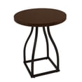 thumbnail image 1 of Mesa decorativa Benjara Tior, superficie redonda de madera laminada de 20 pulgadas, base de metal, marrón y negro, 1 of 5