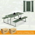 thumbnail image 3 of Costway Folding Picnic Table with 2 Benches All Weather Wood-like Tabletop Umbrella Hole Green, 3 of 10