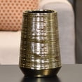 thumbnail image 2 of Urban Trends Collection 45718 Small Ceramic Round Vase with Combed Design Body, Gold, 2 of 2