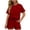 Red, variant on Bloomae Women's Casual Summer 2 Piece Sets Trendy Crew Neck Basic Solid Color Short Sleeve Tshirt and Drawstring Elastic Waist Shorts Matching Sweatsuits Lounge Set 2026 White XL