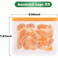 thumbnail image 2 of Minizmin 5/8/10 Pack Dishwasher Safe Reusable Ziplock Bags Silicone, Leakproof Reusable Freezer Bags, BPA Free Reusable Storage Bags for Lunch Marinate Food Travel, 2 of 7