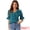Peacock Blue, variant on Women's Ruffle V Neck Half Bell Sleeve Chiffon Top S Brown Red