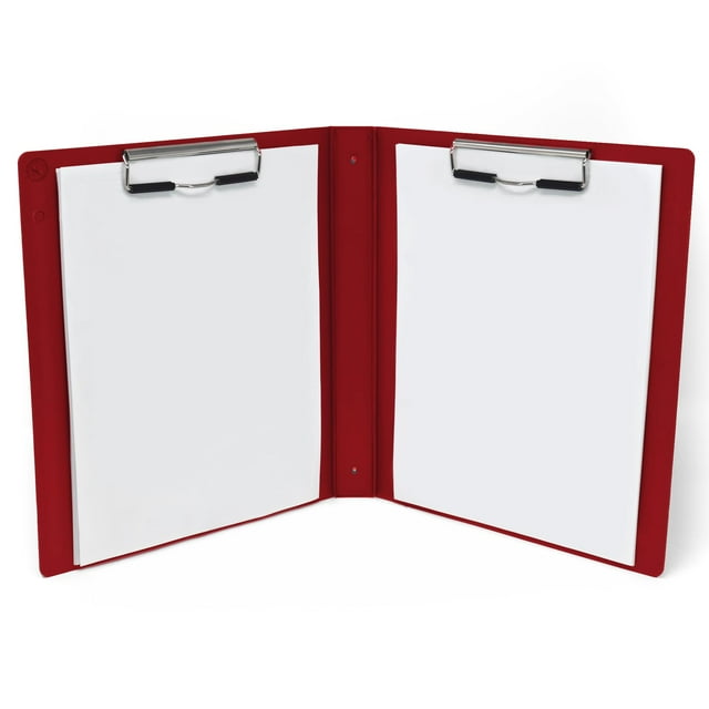 Carstens Presse-Papiers Style Livre Robuste avec Couvercle, 2 Pinces – Rouge Brique