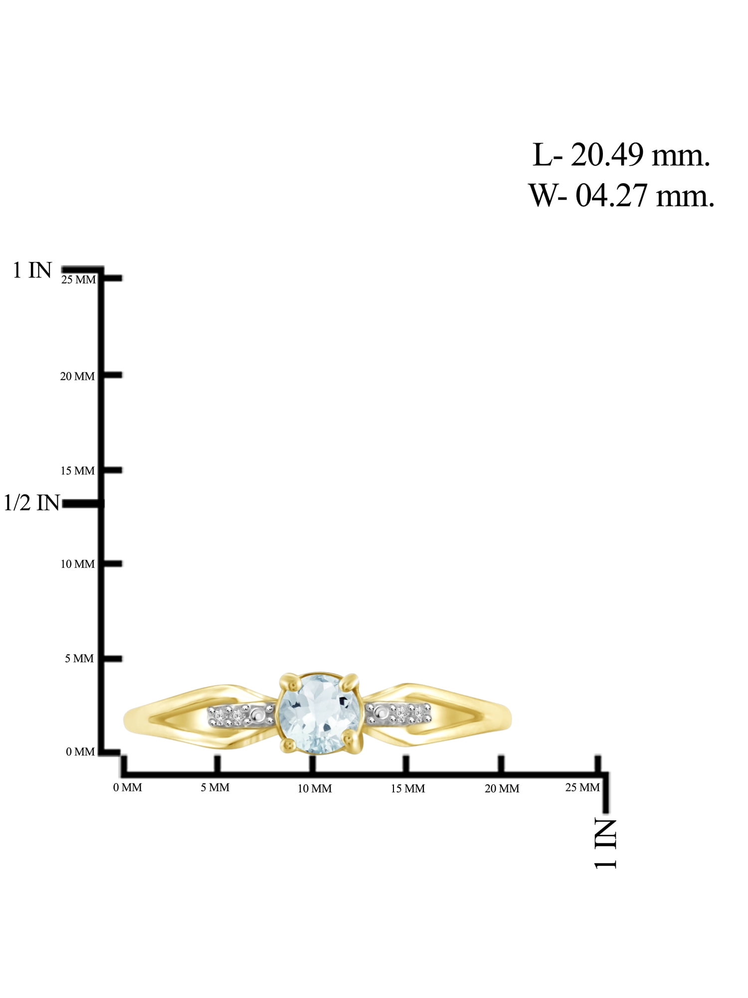 JewelersClub Aquamarine Ring Birthstone Jewelry – 0.45 Carat Aquamarine 14K Gold Plated Silver Ring Jewelry with White Diamond Accent – Gemstone Rings with Hypoallergenic 14K Gold Plated Silver Band