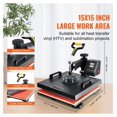 thumbnail image 4 of Heat Press Machine 15x15 Inch 8-in-1 Multifunctional Sublimation Transfer Press for T-Shirts, Hats, Mugs, Plates - Digital Control, Swing Away, 4 of 5