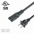 thumbnail image 2 of OLIVE- Pwron 5Ft Ul Ac Power Cord Cable For Sony Cdp-C910 Cdp-H3600 Cdp-H3750 Cfm-145Tv, 2 of 6