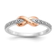 thumbnail image 2 of Fine Color Jewels 925 Sterling Silver and 10K Gold Diamond Infinity Ring Two-Tone Design for Women, 2 of 5