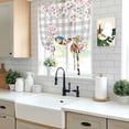 thumbnail image 5 of Birds Floral Balloon Curtains for Windows, Bedroom Curtains 54 Inch Length, Farmhouse Country Pink Flower Leaf Grey Plaid Tie Up Curtains Panels Thermal Insulated Bathroom Curtains Window 42"x54", 5 of 8
