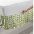 thumbnail image 2 of Botanical Bed Skirt, Birds As Flowers Floral Summer Blossoming Season Flourish Theme, Elastic Bedskirt Dust Ruffle Wrap Around for Bedding Decor, 4 Sizes, Lime Green Yellow and Beige, by Ambesonne, 2 of 2
