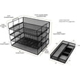 thumbnail image 4 of Desk Organizers - 4-Tier Stackable Paper Tray - Black Metal Mesh Letter Tray File Holder Organizer, 4 of 6