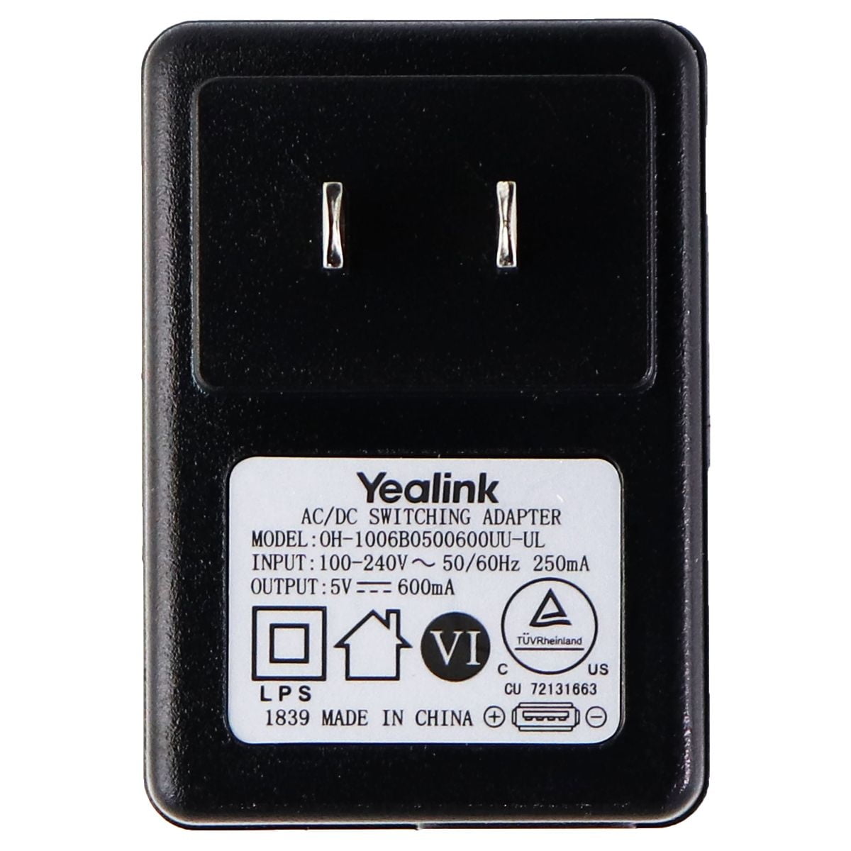 Adattatore Di Corrente Yealink 5V 3W YLPS0506600C1-UK Usato Ma In Buono Stato - Nero