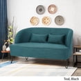 thumbnail image 2 of Noble House Milan Modern Fabric Loveseat with Hairpin Legs, Teal, 2 of 7