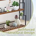 thumbnail image 6 of SULIVES Plant Stand 3 Tier Indoor Outdoor Hanging Plant Shelf for Multiple Plants, Stair Planter Shelves with Wood Waterproof Panel, 6 of 7
