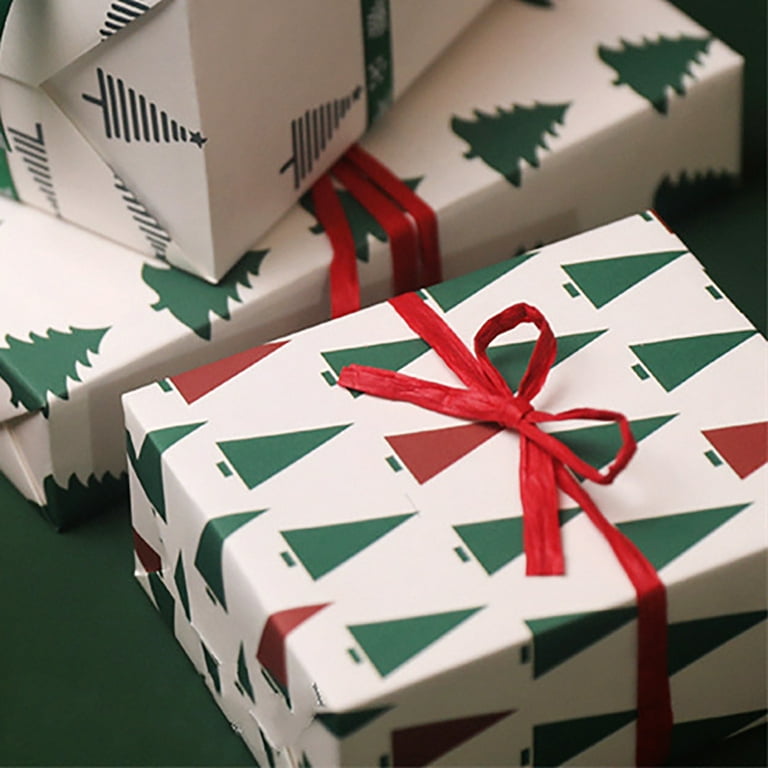 Christmas Ribbon Raffia Ribbon for Gift Wrapping Red Green Kraft