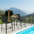 thumbnail image 4 of Gymax 3PCS Patio Bar Set Outdoor Bistro Set w/ 2 Stools & 1 Tempered Glass Table, 4 of 10