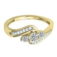 thumbnail image 2 of Dazzlingrock Collection 0.50 Carat (ctw) 14K Round Diamond Ladies 3 Stone Engagement Ring 1/2 CT, Yellow Gold, Size 7, 2 of 8