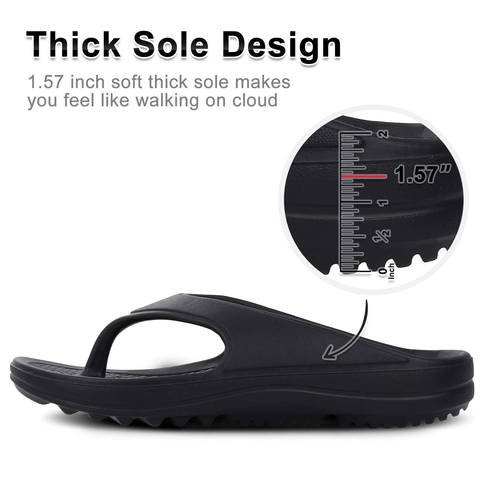 Litfun Women's Orthotic Flip Flops Arch Support photo 5