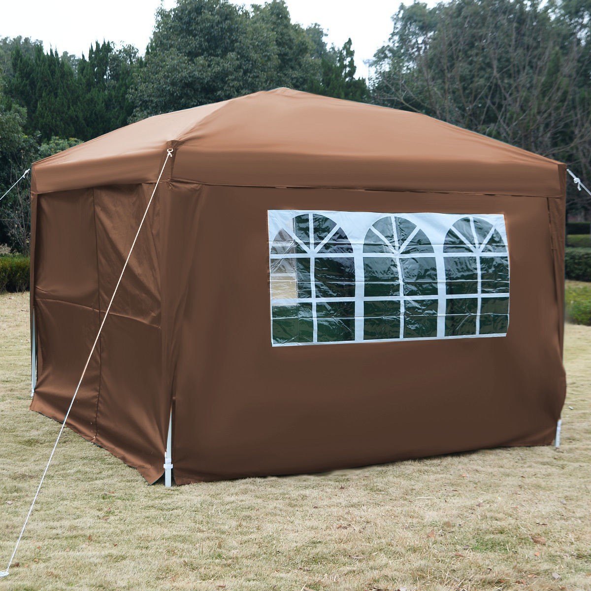 Apontus Outdoor Easy Pop Up Tent Cabana Canopy Gazebo with Walls 10' x