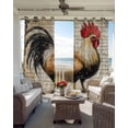 thumbnail image 6 of Vintage Rooster Blackout Curtains for Bedroom Living Room Darkening Curtains 54 Inch Long Watercolor Farmhouse Animals Short Curtain for Small Window Treatment Insulated Grommet Drapes 52"x54"x2, 6 of 9