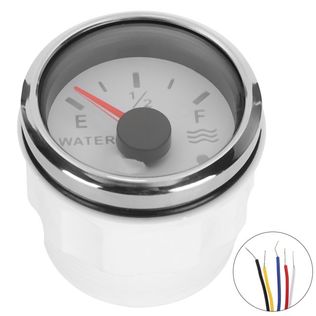 Filfeel Water Level Gauge, Water Level Gauge 52mm/2in Water Level Gauges 9‑30V DC Smart Alarm For Marine Boat RV 0‑190ohm European Sensor