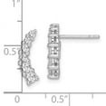 thumbnail image 2 of Primal Silver Sterling Silver Rhodium-plated Graduated Cubic Zirconia Curved Post Earrings, 2 of 4