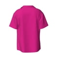 thumbnail image 2 of Xecao offers the Darkmagenta for Men's Casual Short-sleeved Shirt, a button-up collared shirt with a pocket, perfect for beach vacations and yacht travel in the Small size., 2 of 7