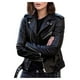 thumbnail image 1 of Chaqueta de piel sintética delgada de mujer de moda sólida y vintage., 1 of 3