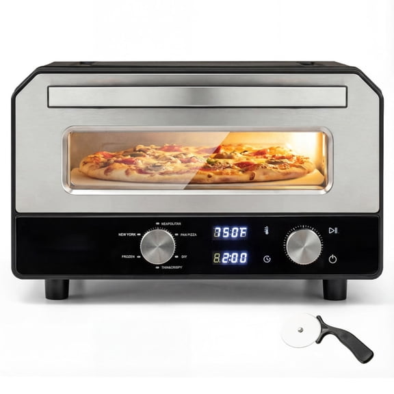RUIE Pizza Oven,1700W Indoor Electric Countertop Pizza Oven with Pizza Stone and 6 Presets,175-750°F Temperature Range,12 Inch Capacity,Pizza Maker for Home Kitchen