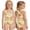 Yellow, variant on Shadoumai One Piece Swimsuit for Girls 10-12 Ruffle Ruched Tankini Quick Drying Crossback Floral Print Bathing Suit Cutout Adjustable Straps Beach Swimwear
