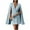 #473-Blue, variant on Women's Autumn Cape Blazer Dress Double Breasted Pure Color Trench Coat for Commuting Work Office Wear