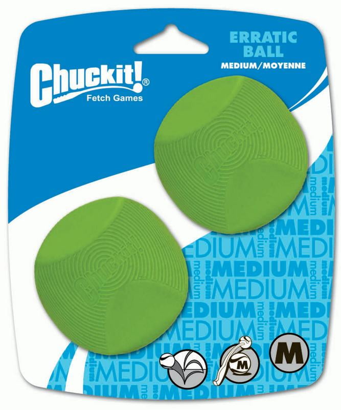 Chuckit! Erratic Rubber Dog Toy Ball, Medium, 2 Count