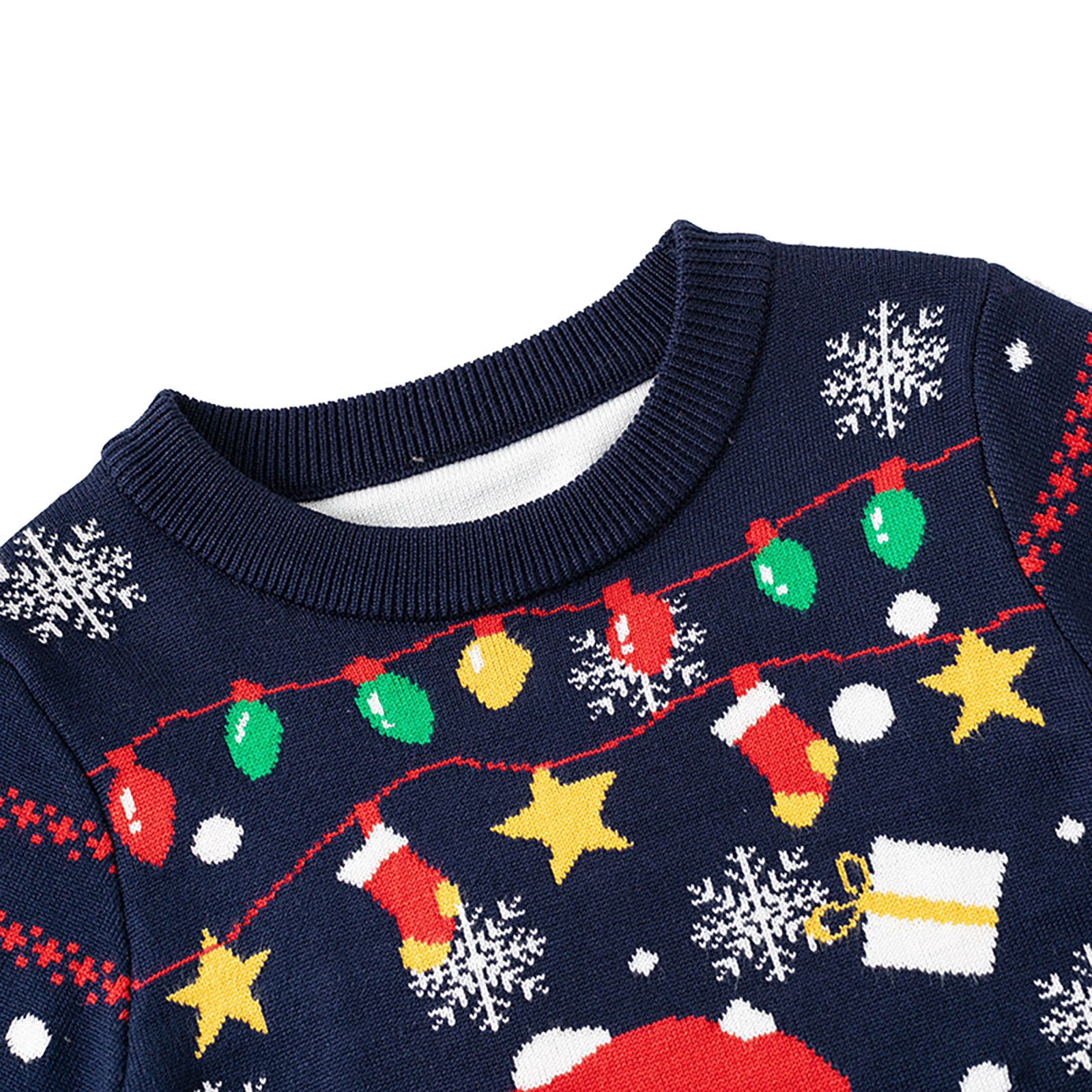GiLiling Toddler Ugly Xmas Sweater - Baby Boys Girls Santa Graphic Crew Neck Knit Pullover Holiday Party Jumper Top (Blue, 3-4 Years)