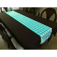 thumbnail image 2 of Poplin Table Runner Gingham Checkered Aqua Mint, 2 of 2