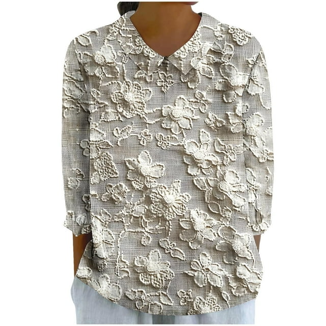 T-shirts en Lin pour Femmes Chemise à Col à Manches Longues Blouses Ultra Douces Texturées Chandail en Molleton Athlétique Extensible Chandail Automne Hiver Blouses