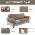 thumbnail image 3 of CHUANK 100% Waterproof Couch Covers Non-Slip Sofa Cover with Elastic Straps&Silicone Backing Furniture Protector Covers Sofa Slipcovers for Kids Pets Dogs  Gray  Sofa (Three-couch Sofa), 3 of 9