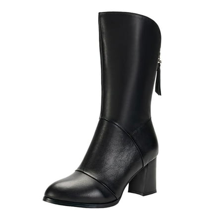 

Luiyenes Color Barrel Thigh Boots Boots Belt Shoes High Winter Buckle Plus Size Women s Zipper Breathable Heels High Retro women s boots