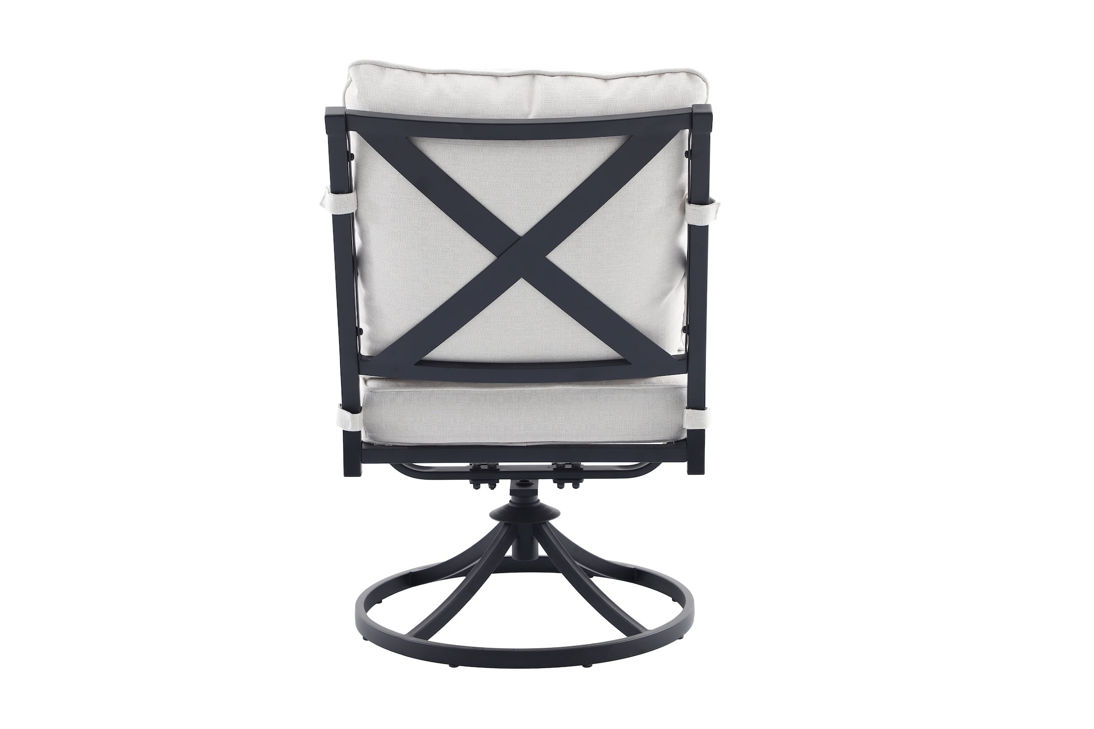 My Texas House Cambria Swivel Outdoor Dining Chair - Set of 2, Black